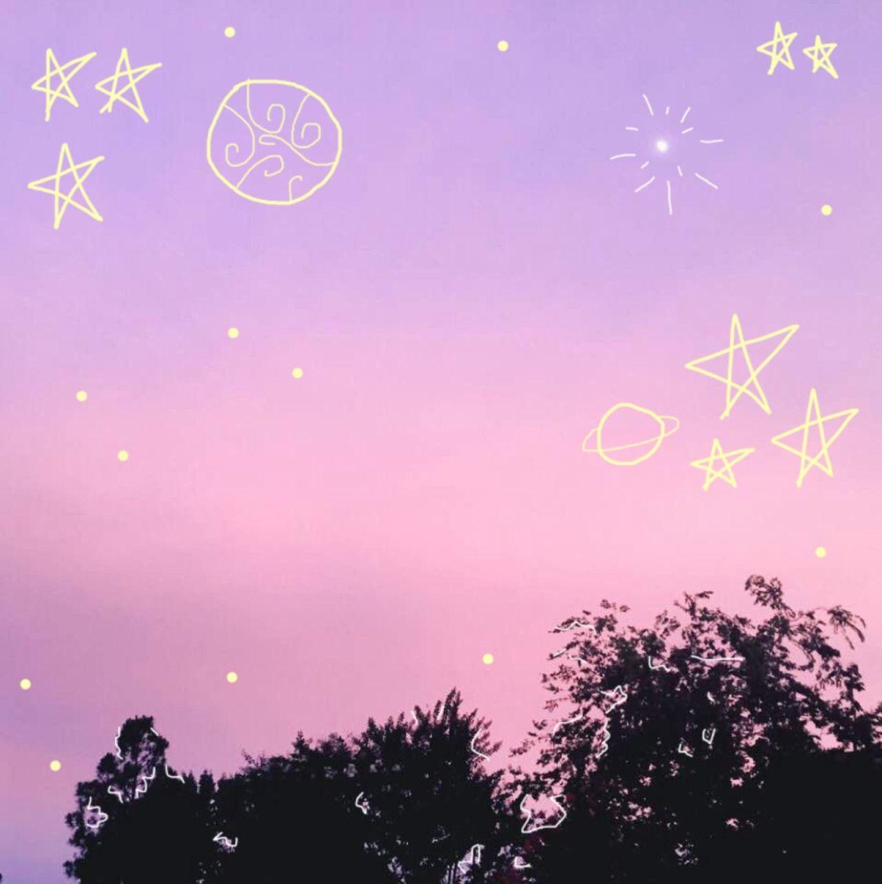 1280x1283 Purple Space Aesthetic Doodles Adventures of Lolo