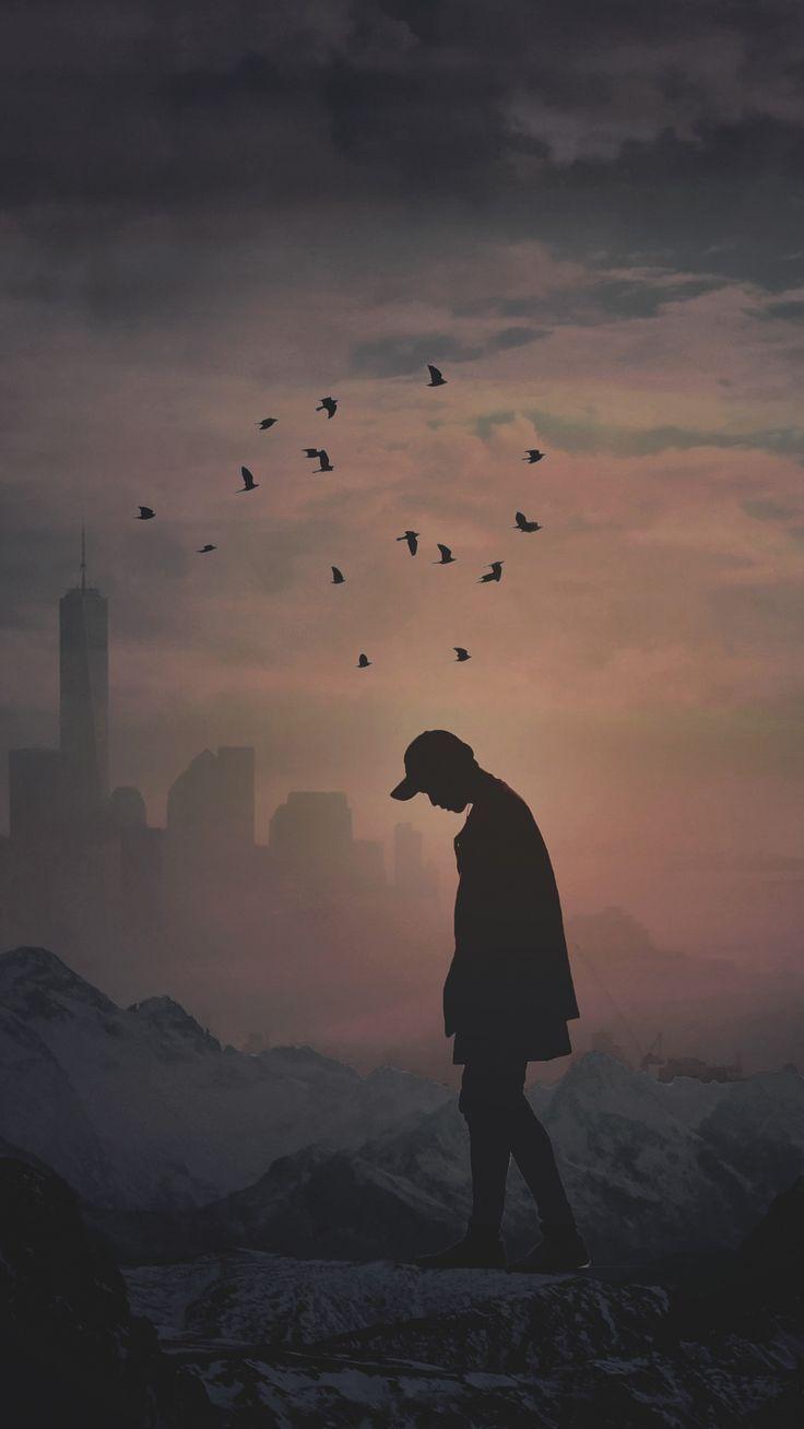 736x1308 Misc #Alone Silhouette 4K #wallpaper HD 4k background for android :) #hintergrund #wallpaper #hintergr. Scenery wallpaper, Black background wallpaper, Alone art