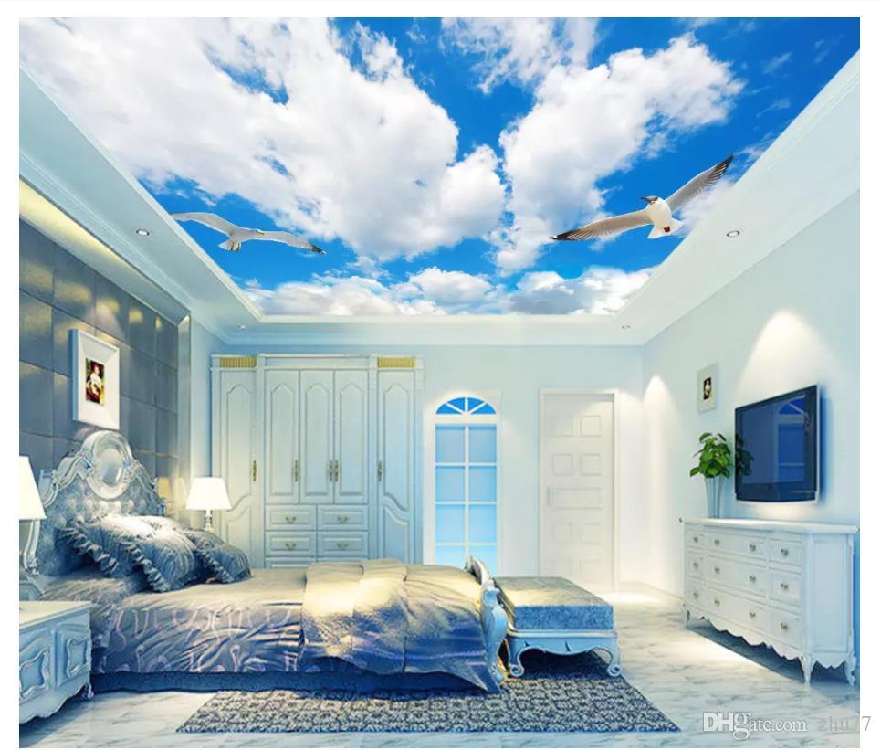 965x821 Custom 3D Photo Background Ceiling Silk Material Zenith Mural Dream Sky Blue Sky White Clouds Living Room Bedroom Ceiling Zenith Mural Natural Wallpaper Nature Desktop Wallpaper From Zhu $10.5.
