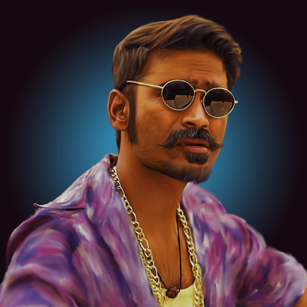 1000x1000 Smudge painting of Dhanush Actor from Mari film. Align Multimedia. Actor headshots, Galaxy picture, Actor photo