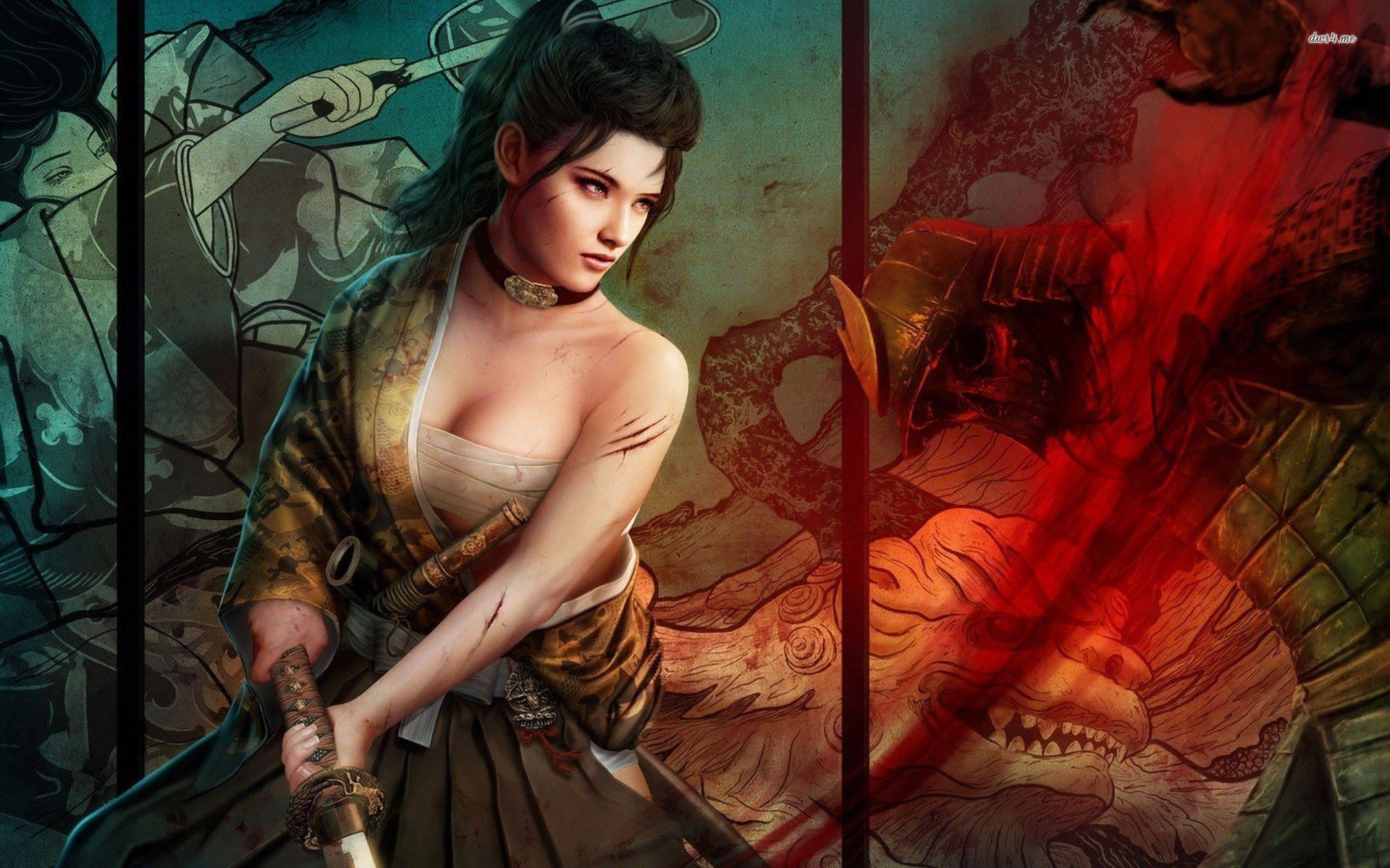 1920x1200 Samurai Girl Wallpaper. Wallpaper For Desktop. Girl