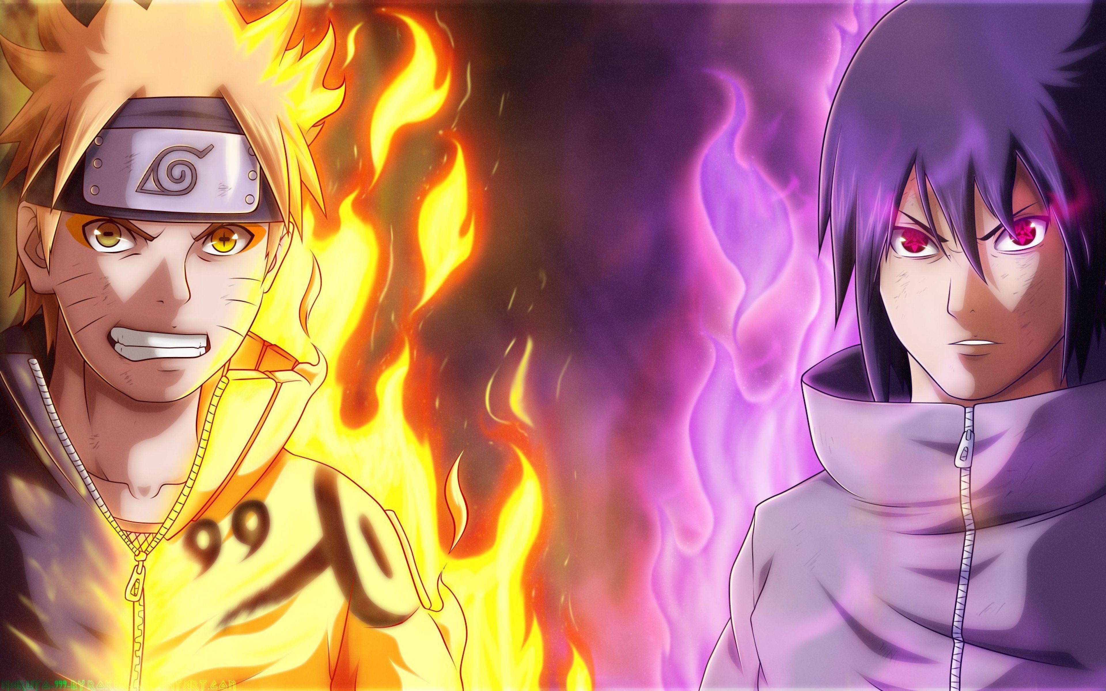 3840x2400 Naruto and Sasuke Desktop Wallpaper .