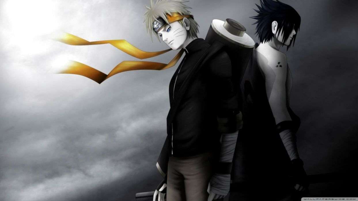 1243x698 Naruto And Sasuke Wallpaper Black And White