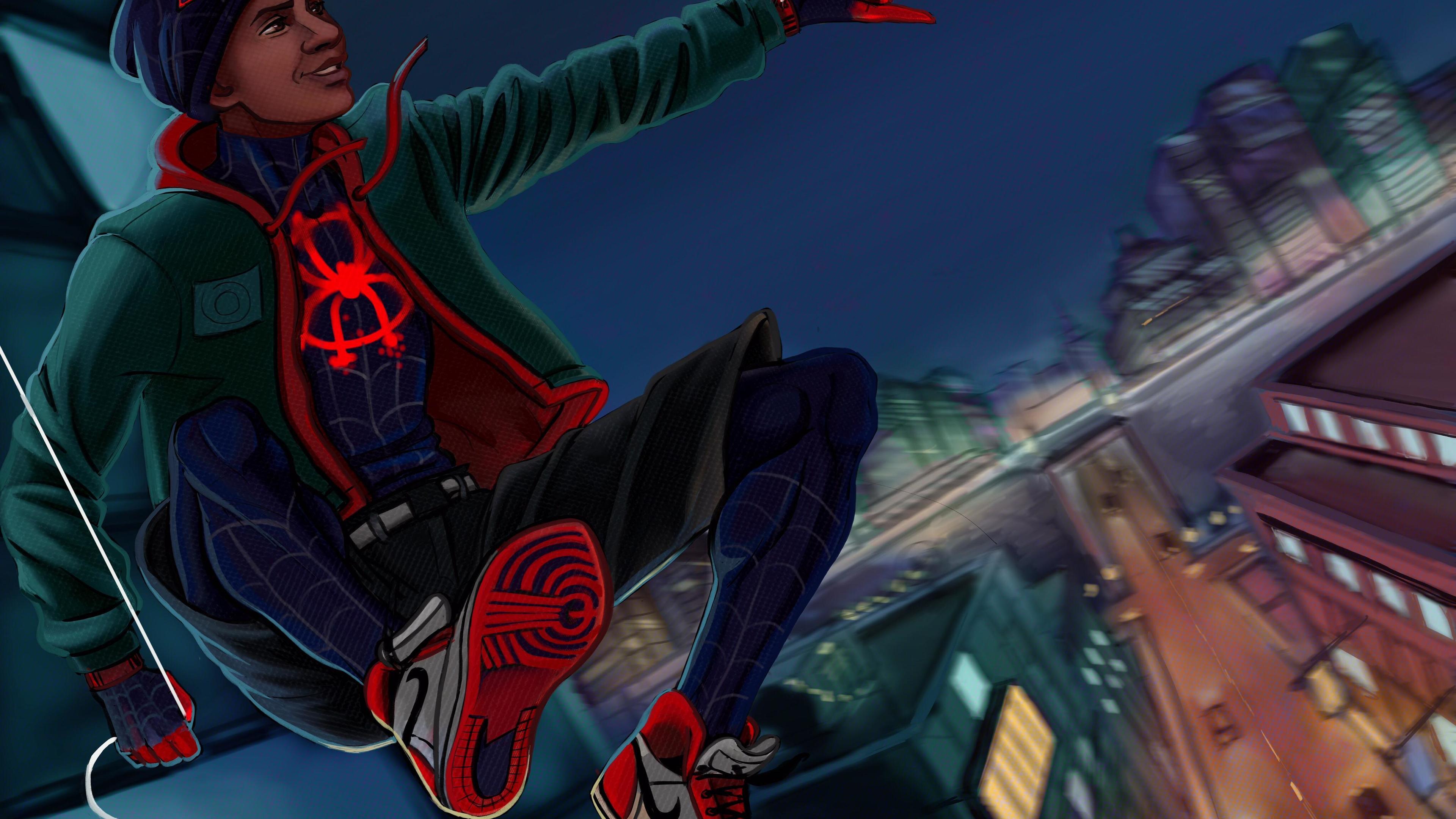 3840x2160 Wallpaper 4k Miles Morales In New York 4k Wallpaper, Artist Wallpaper, Artwork Wallpaper, Digital Art Wallpaper, Hd Wallpaper, Spiderman Wallpaper, Superheroes Wallpaper