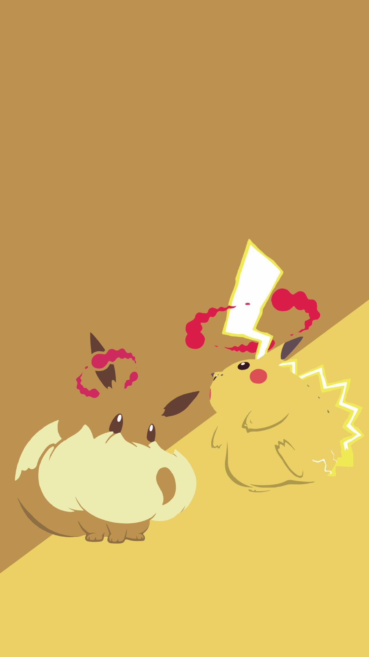 1242x2208 Eevee And Pikachu HD Wallpaper