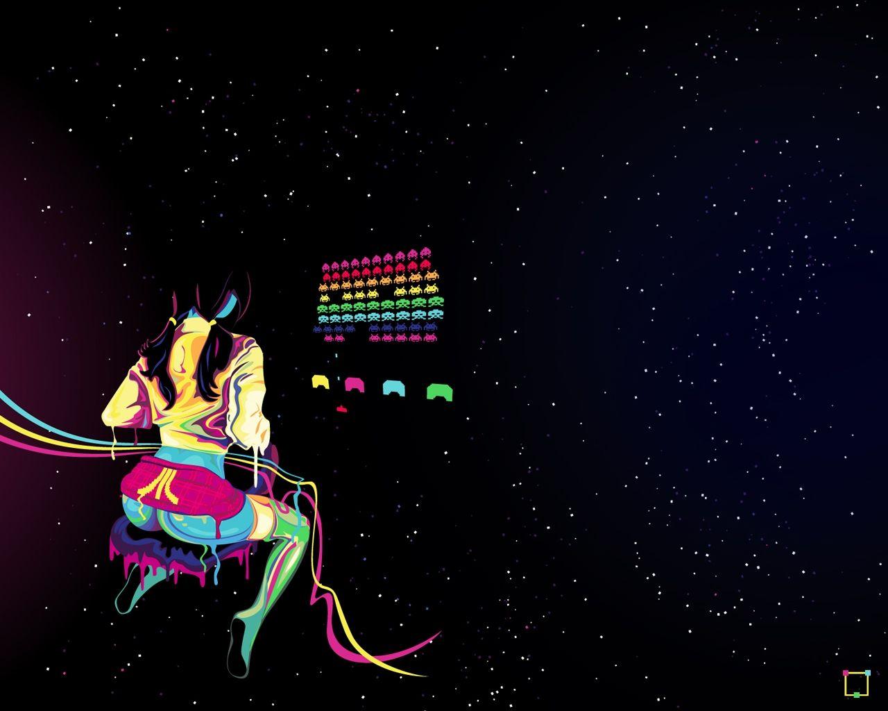 1280x1024 Retro Space Phone Wallpaper