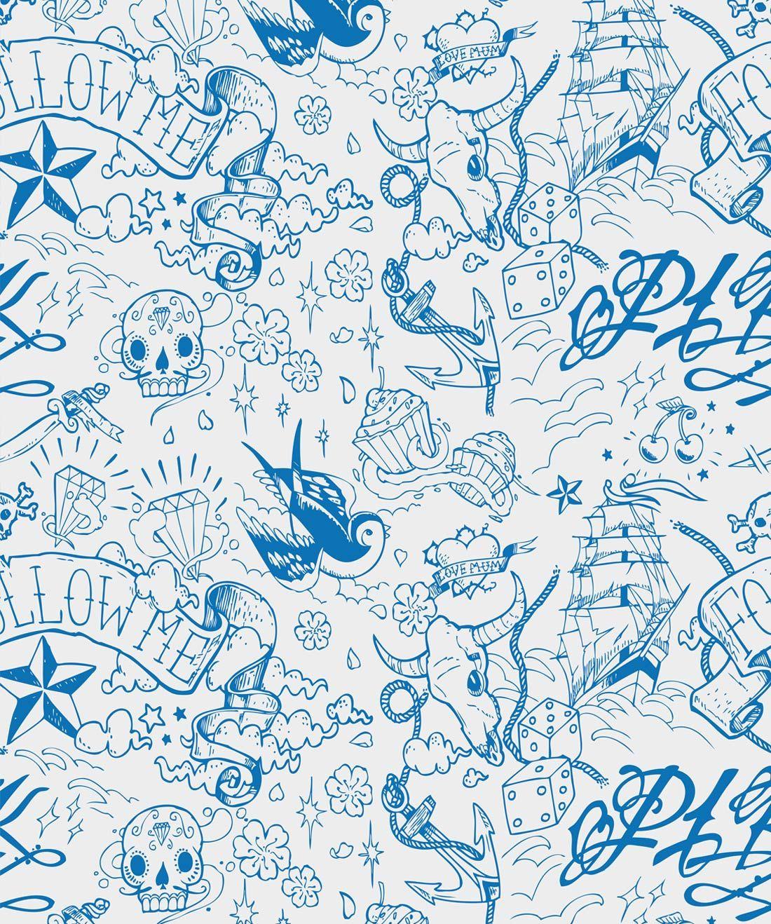 1100x1318 Navy, Hip Contemporary Wallpaper Perfect For Kids