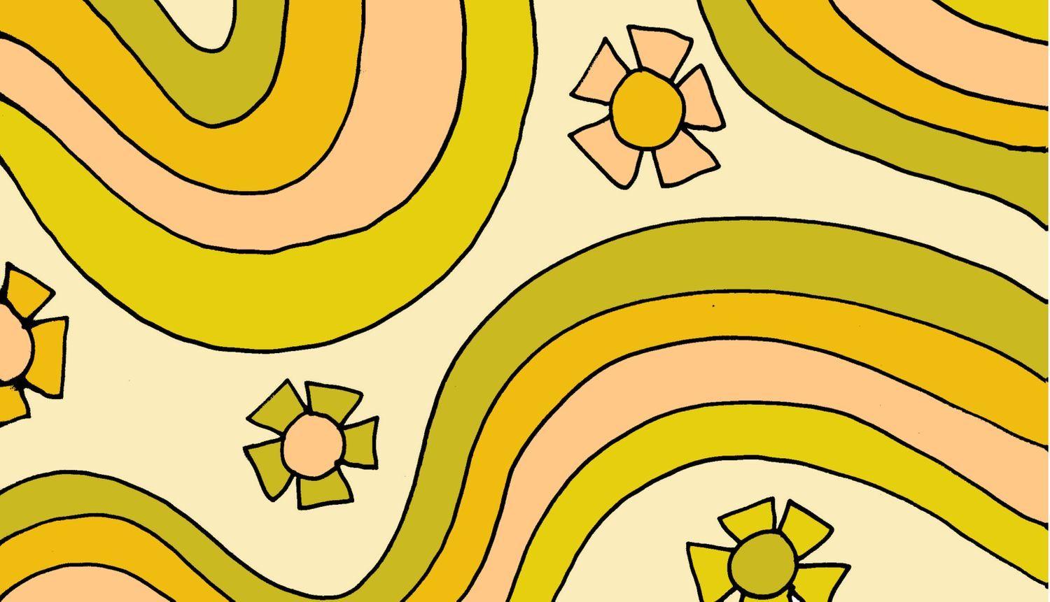 Retro Wallpaper Groovy Vector Images over 6400