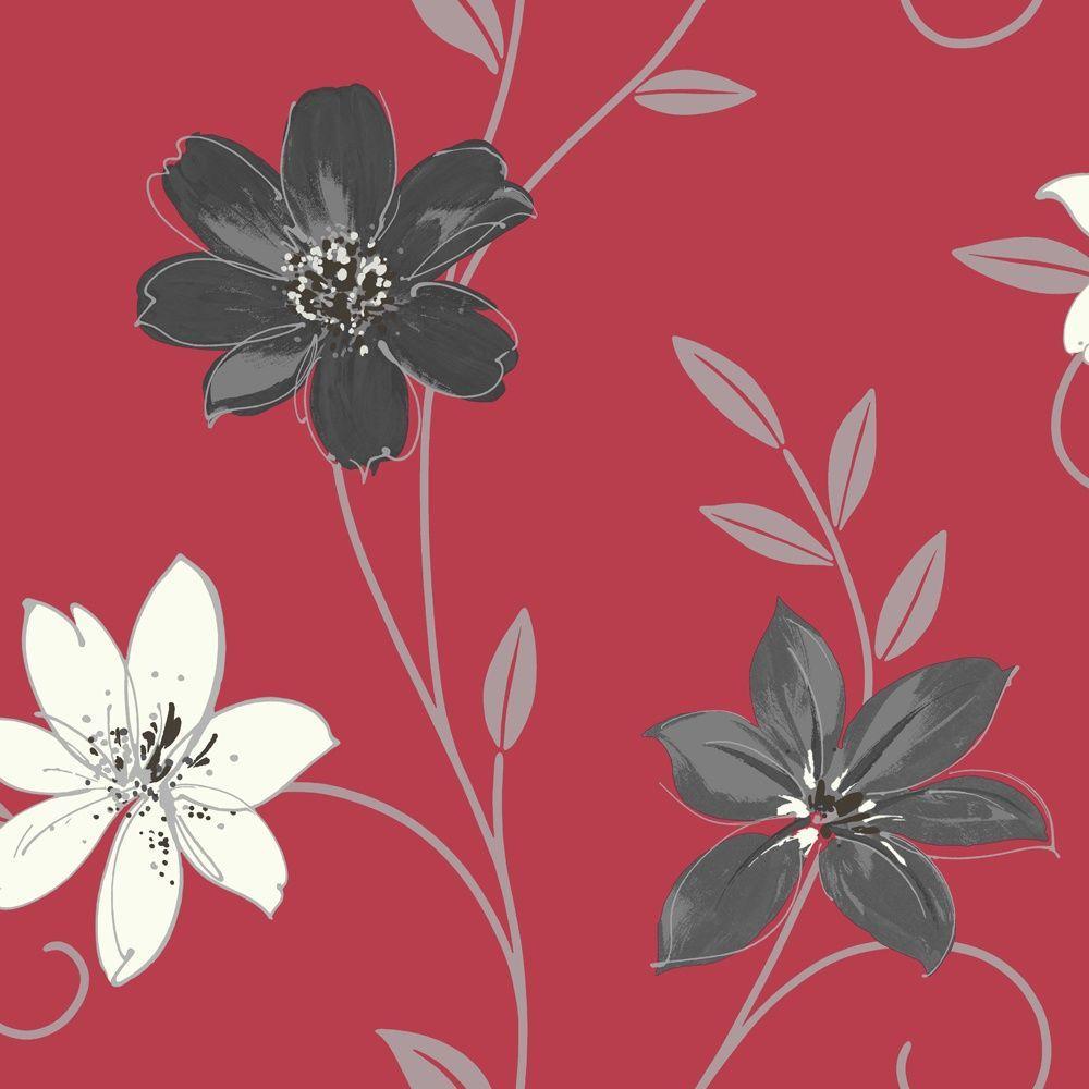 1000x1000 Pink And Black Floral Wallpaper