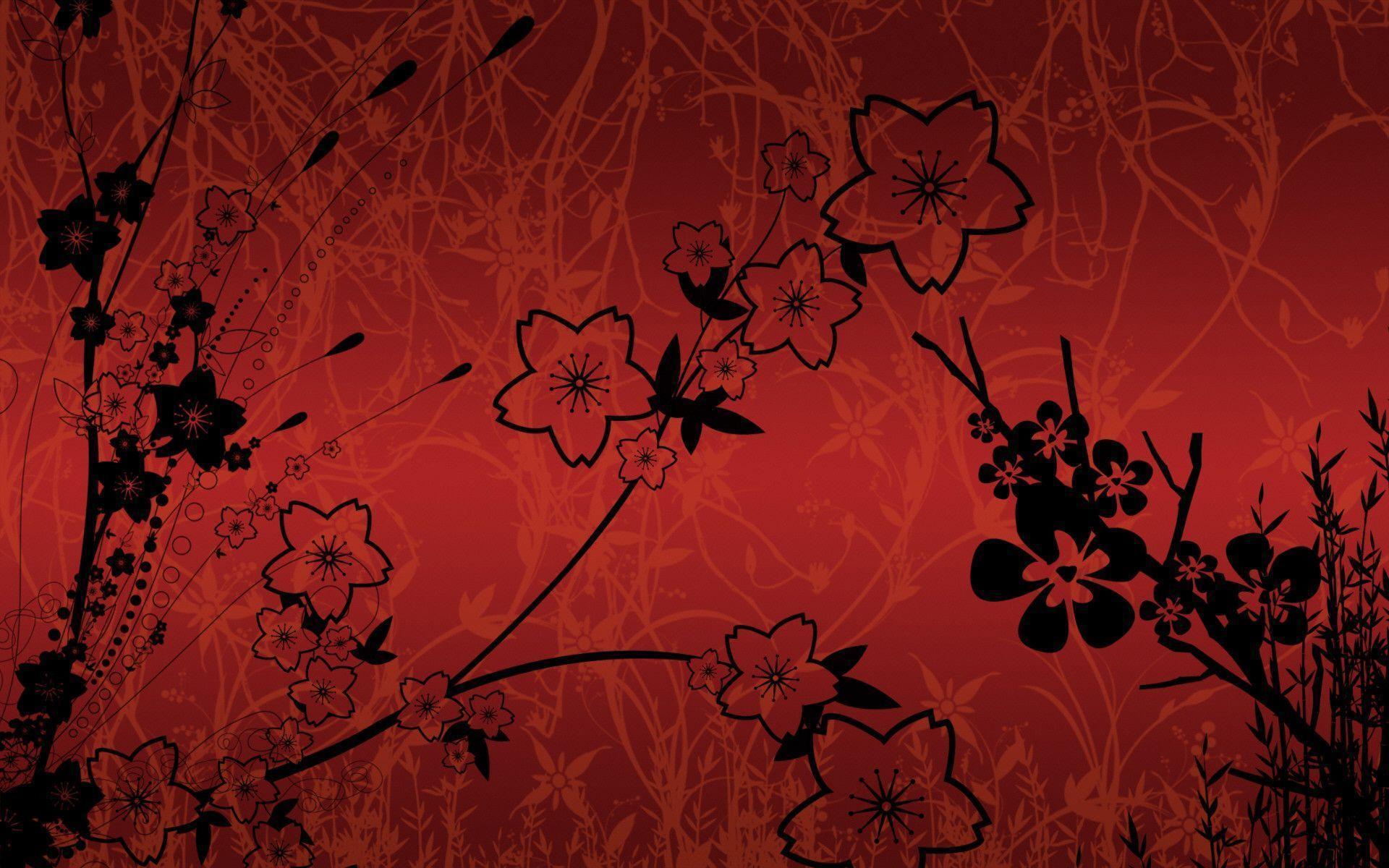 1920x1200 Red Flower Black Background