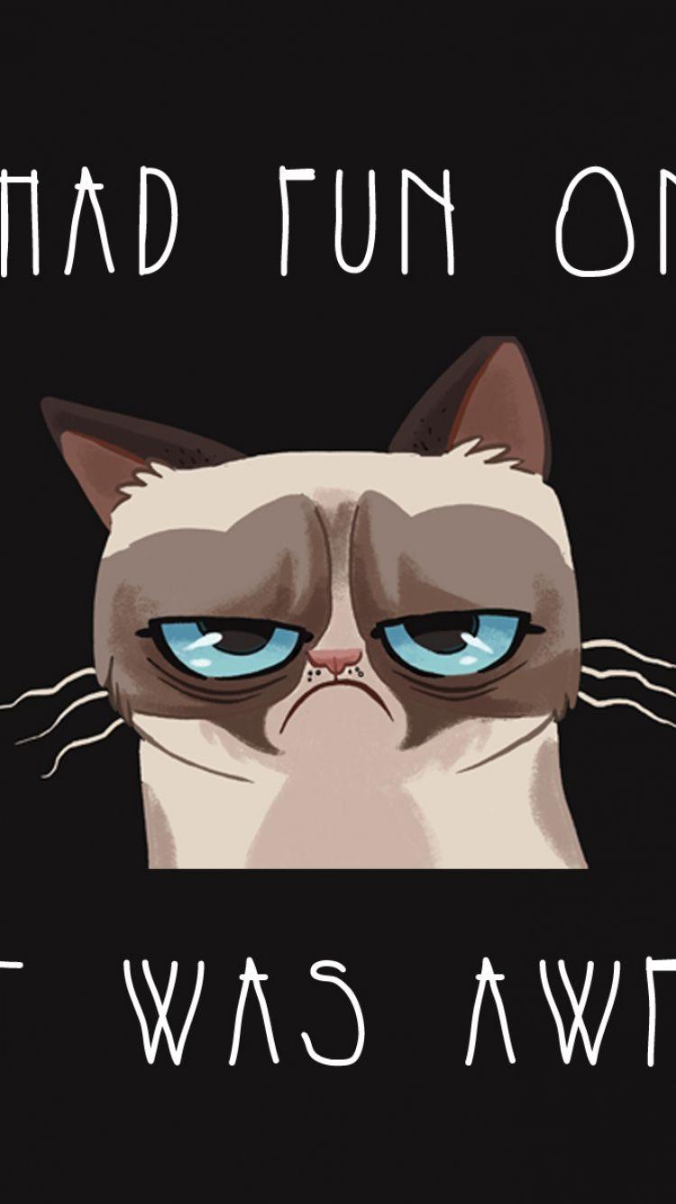 750x1334 Download Wallpaper 750x1334 Grumpy cat, Cat, Funny, Sadness, Grief