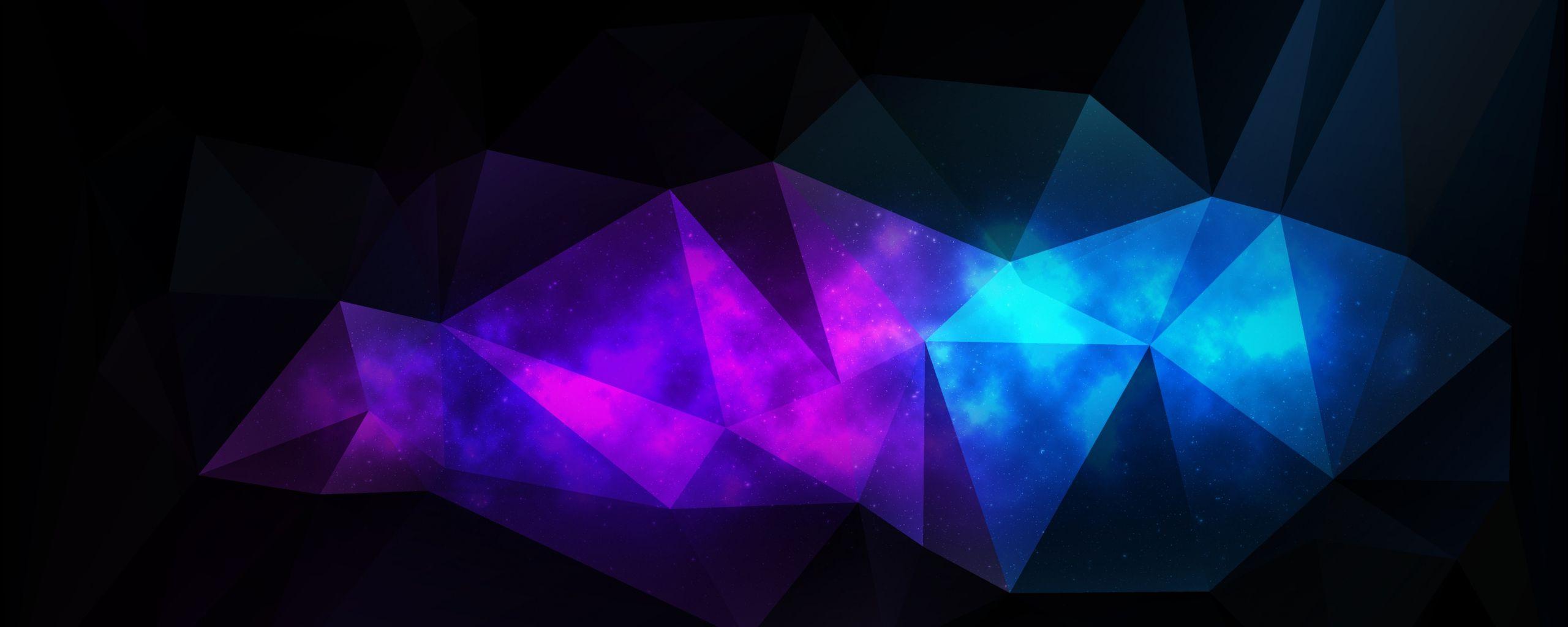 2560x1024 Desktop Wallpaper Abstract, Low Poly, Artwork, Dark, Triangles, HD Image, Picture, Background, 2thnbb
