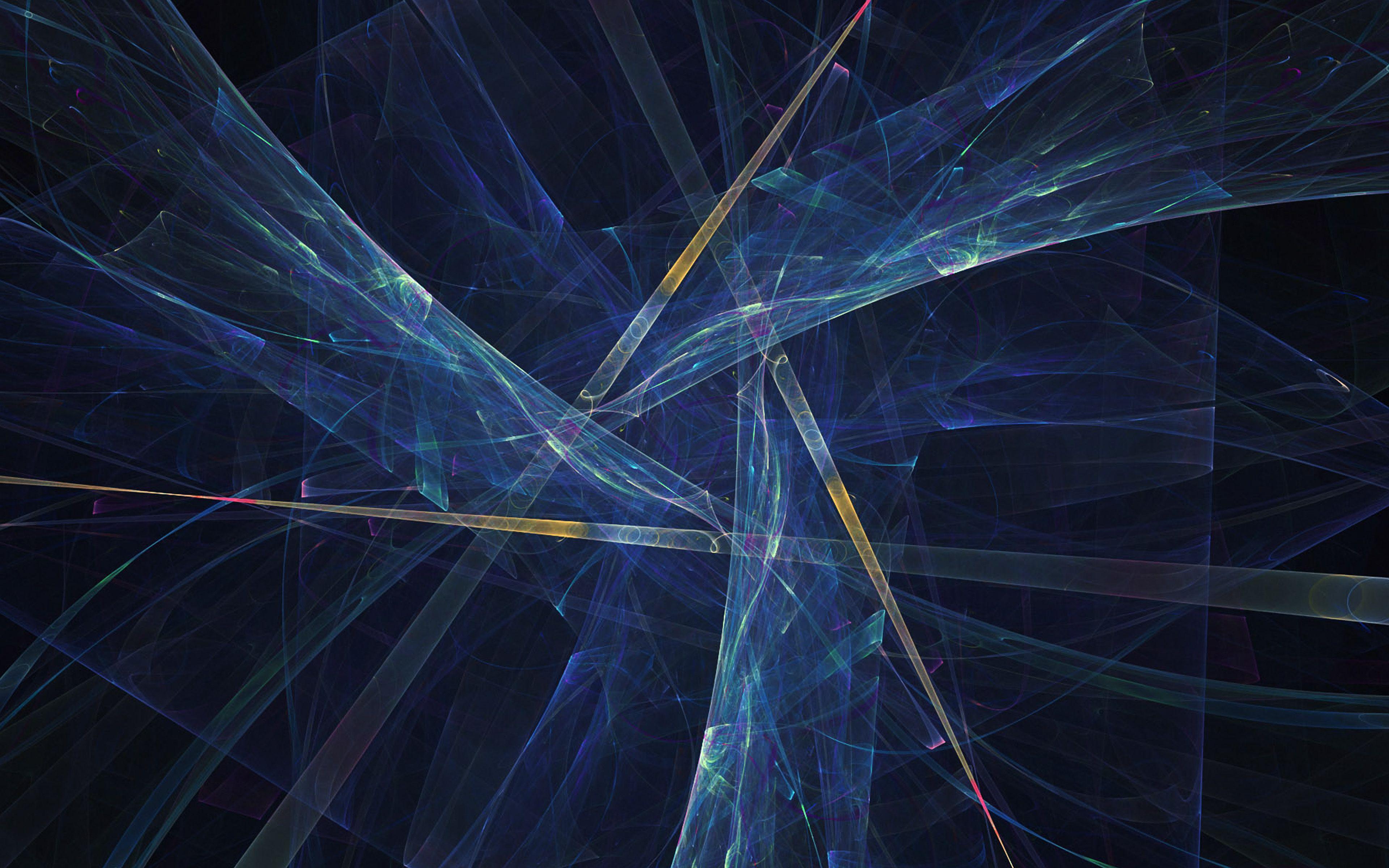 3840x2400 Triangle Art Abstract Blue Dark Pattern Wallpaper