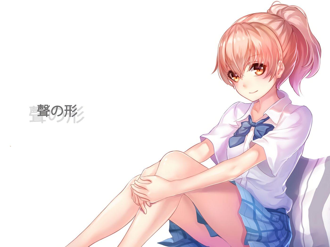 1400x1050 Desktop Wallpaper Sit, Anime Girl, Shouko Nishimiya, HD Image, Picture, Background, Q8ikd