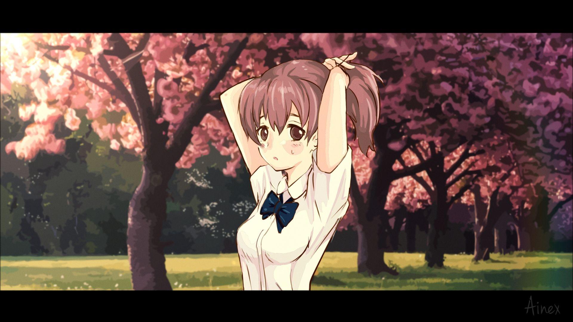 1920x1080 Desktop Wallpaper Worried Anime Girl In Park, Shouko Nishimiya, Koe No Katachi, HD Image, Picture, Background, Ah6eaa