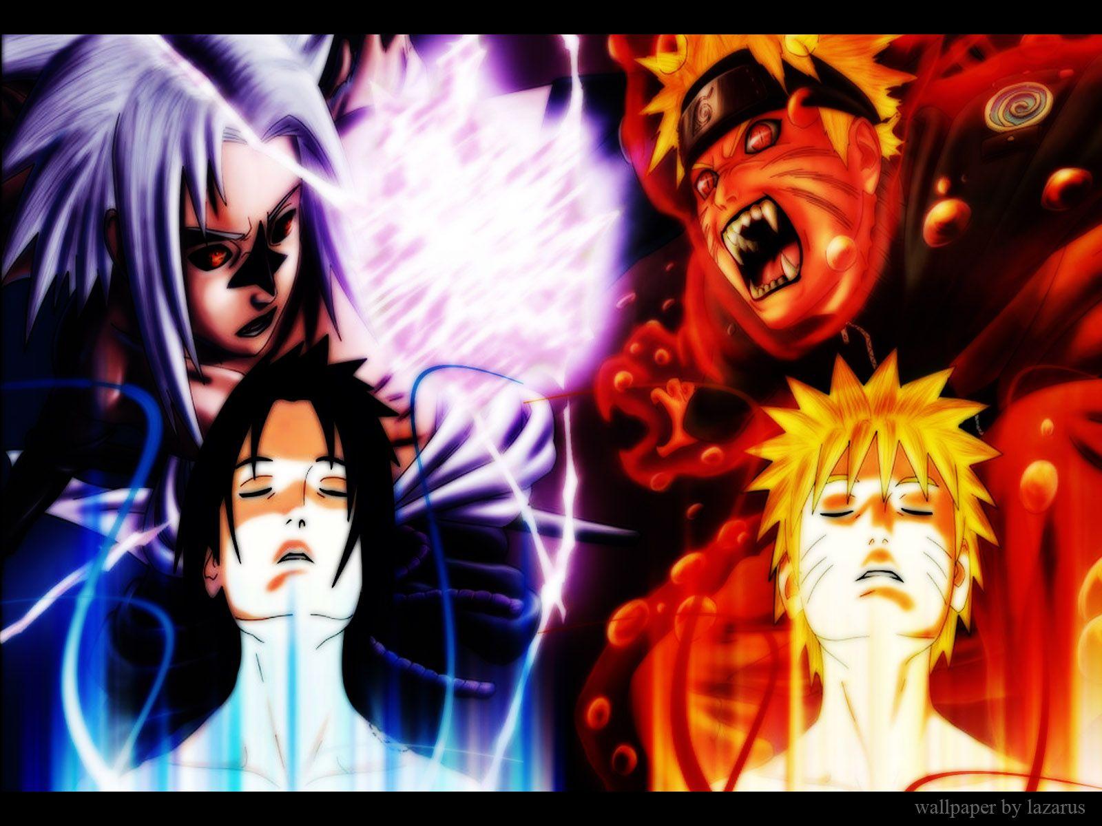 1600x1200 Sasuke Wallpaper Kyuubi Vs Sasuke Curse Mark