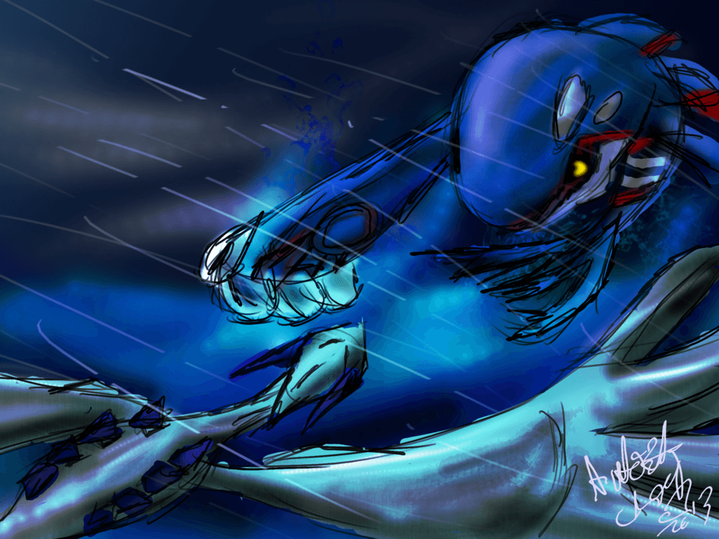 1024x768 Kyogre vs Lugia