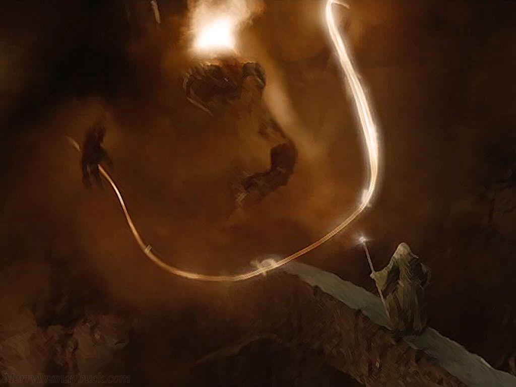 1024x768 Gandalf vs Balrog Wallpaper