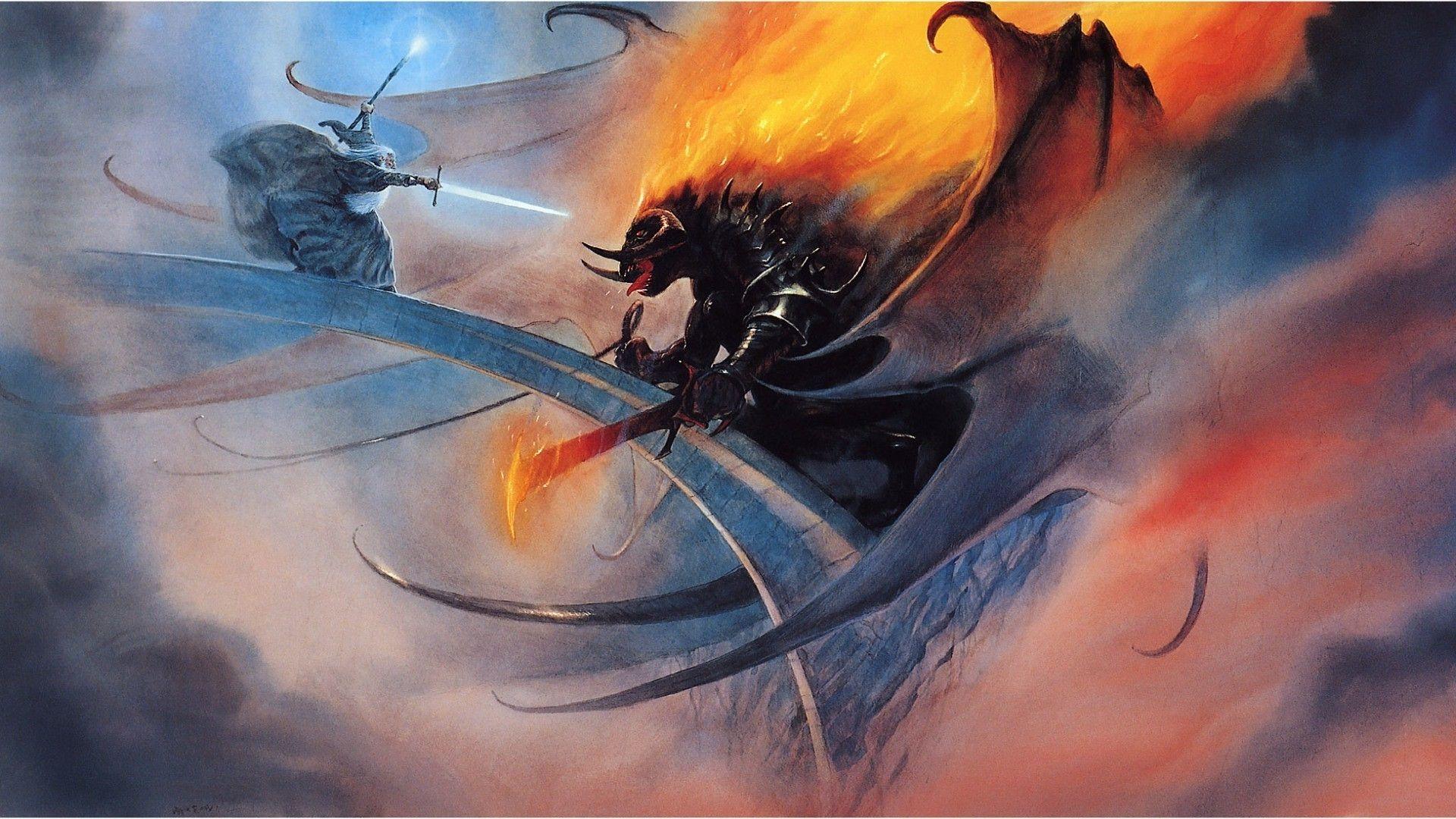 1920x1080 Gandalf and The Balrog
