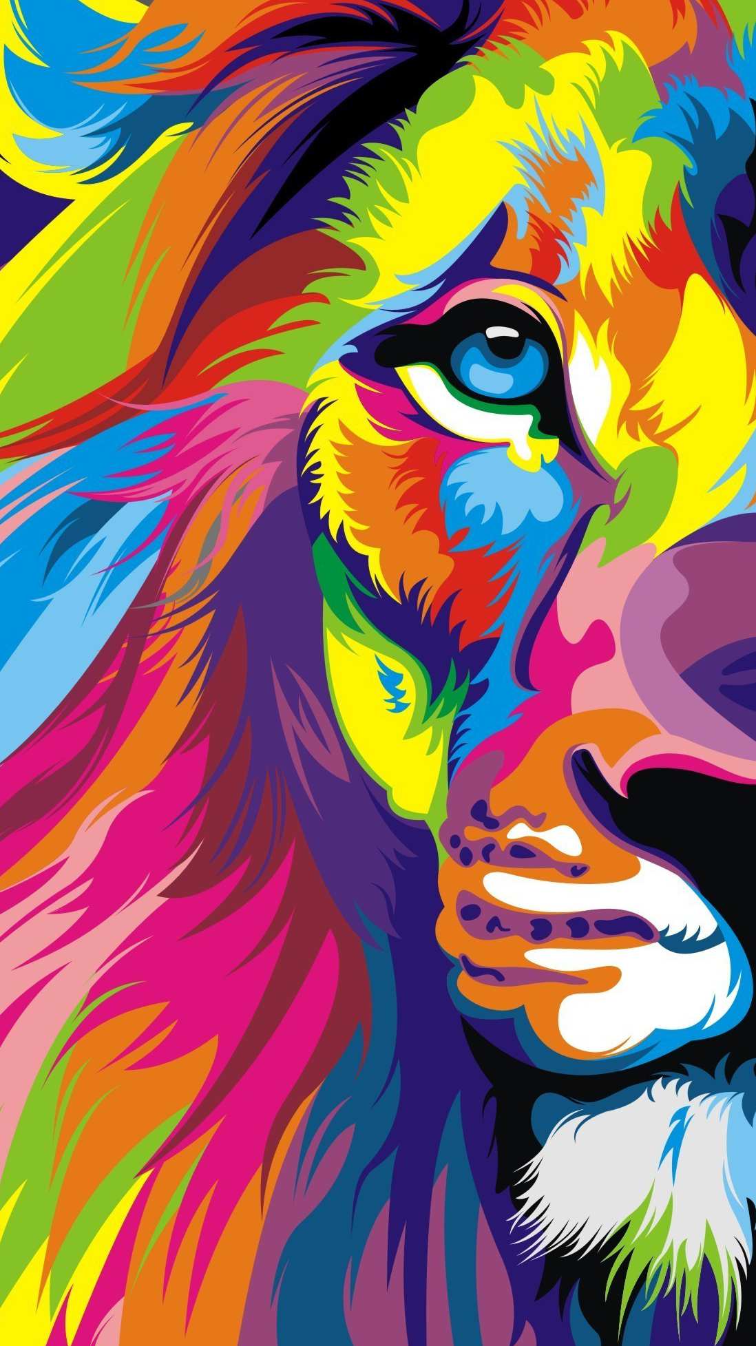 1098x1955 Colourful Lion Face Wallpaper Wallpaper : iPhone Wallpaper