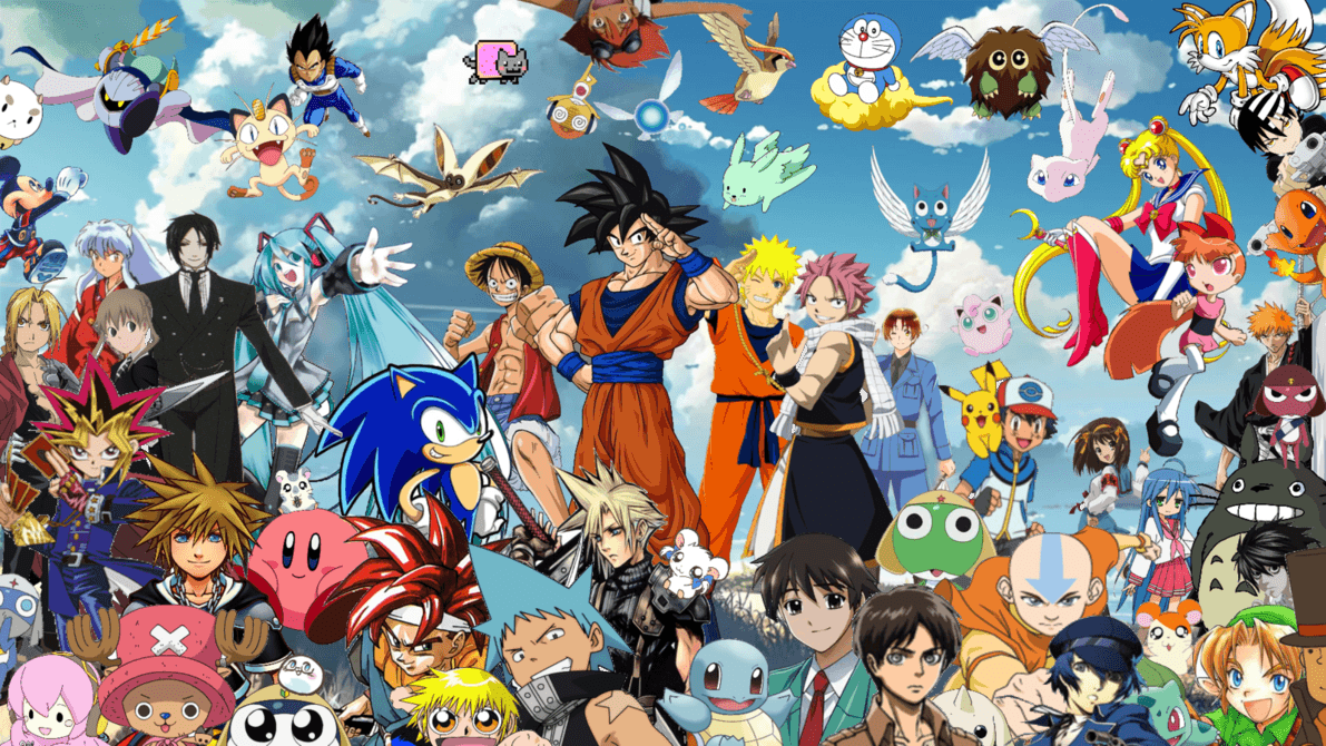 1191x670 Anime Mashup Art Wallpaper