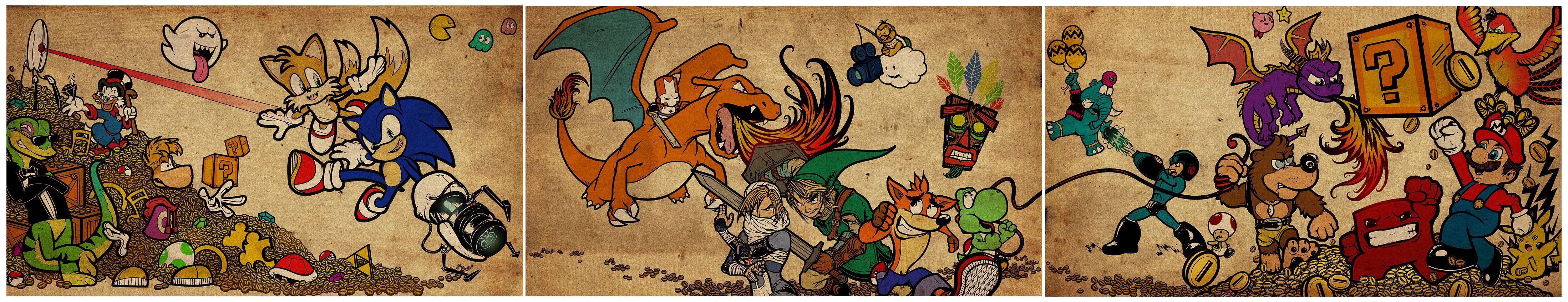 4395x846 Nice 3 Monitor Game Character Wallpaper. X Post From R Gaming