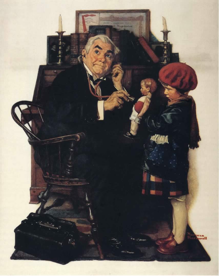 855x1080 Doctor And Doll Rockwell Wallpaper Image