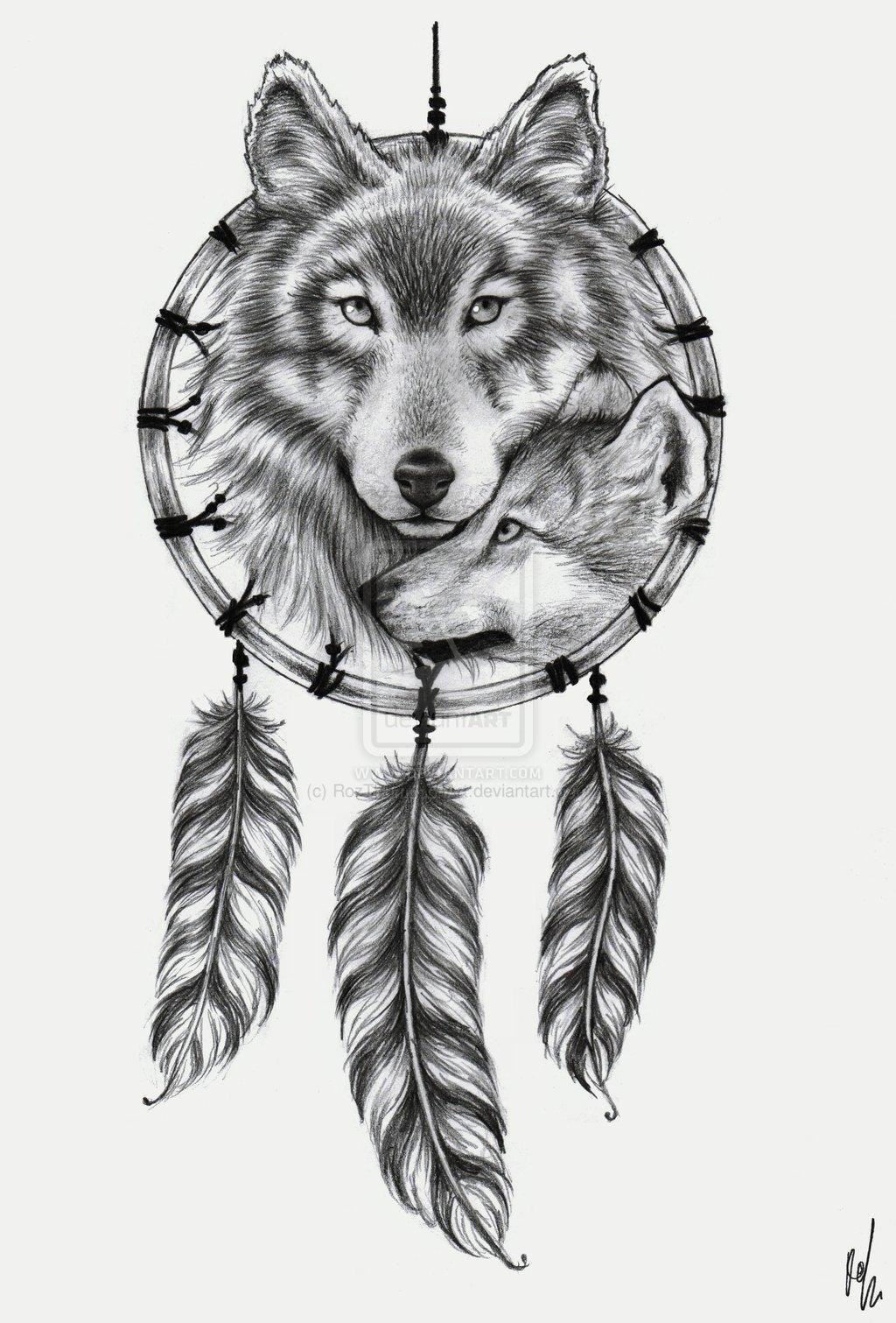 1024x1511 Wolf And Dream Catcher Drawing Anime Mania