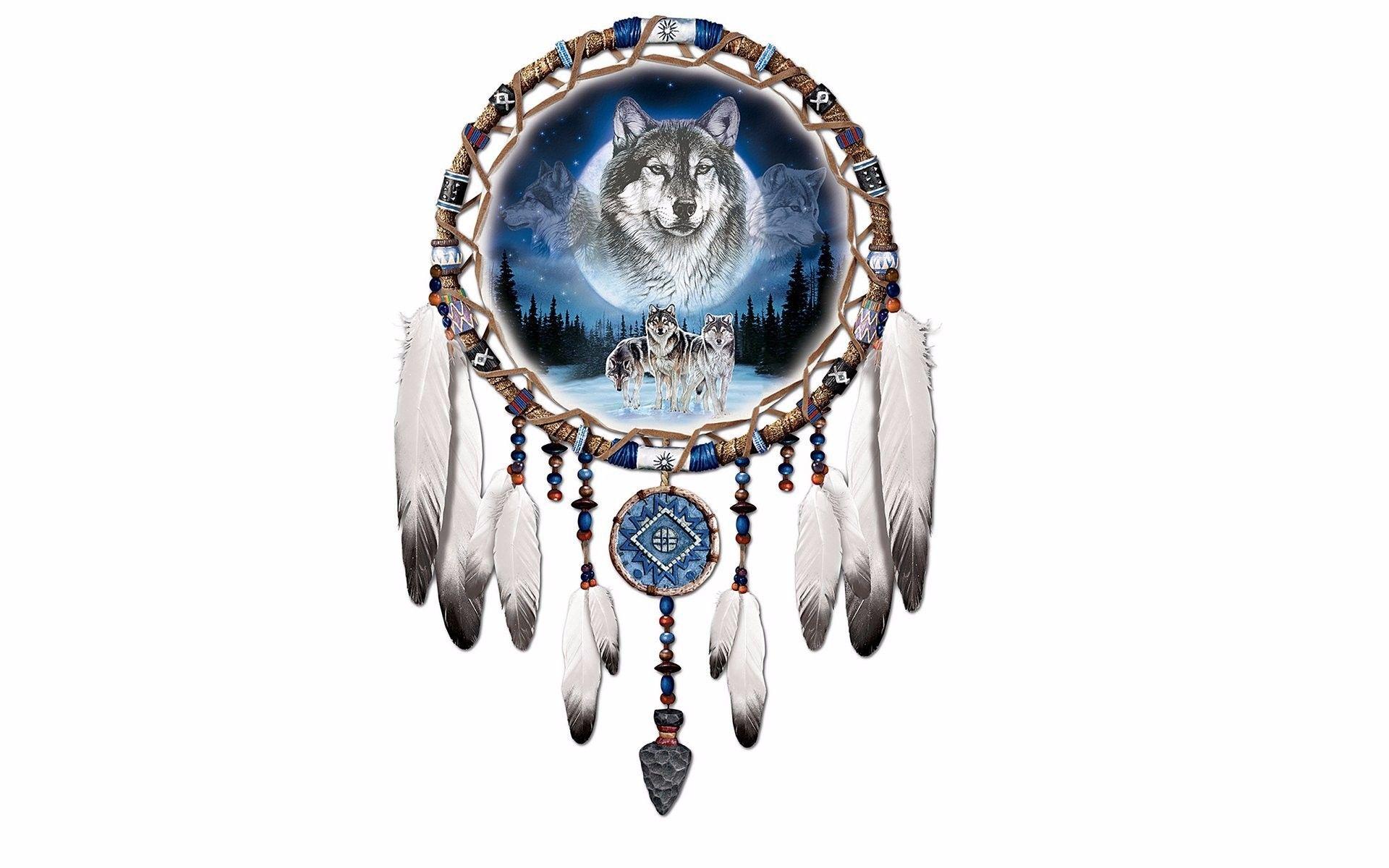 1920x1200 Wolf Dream Catchers