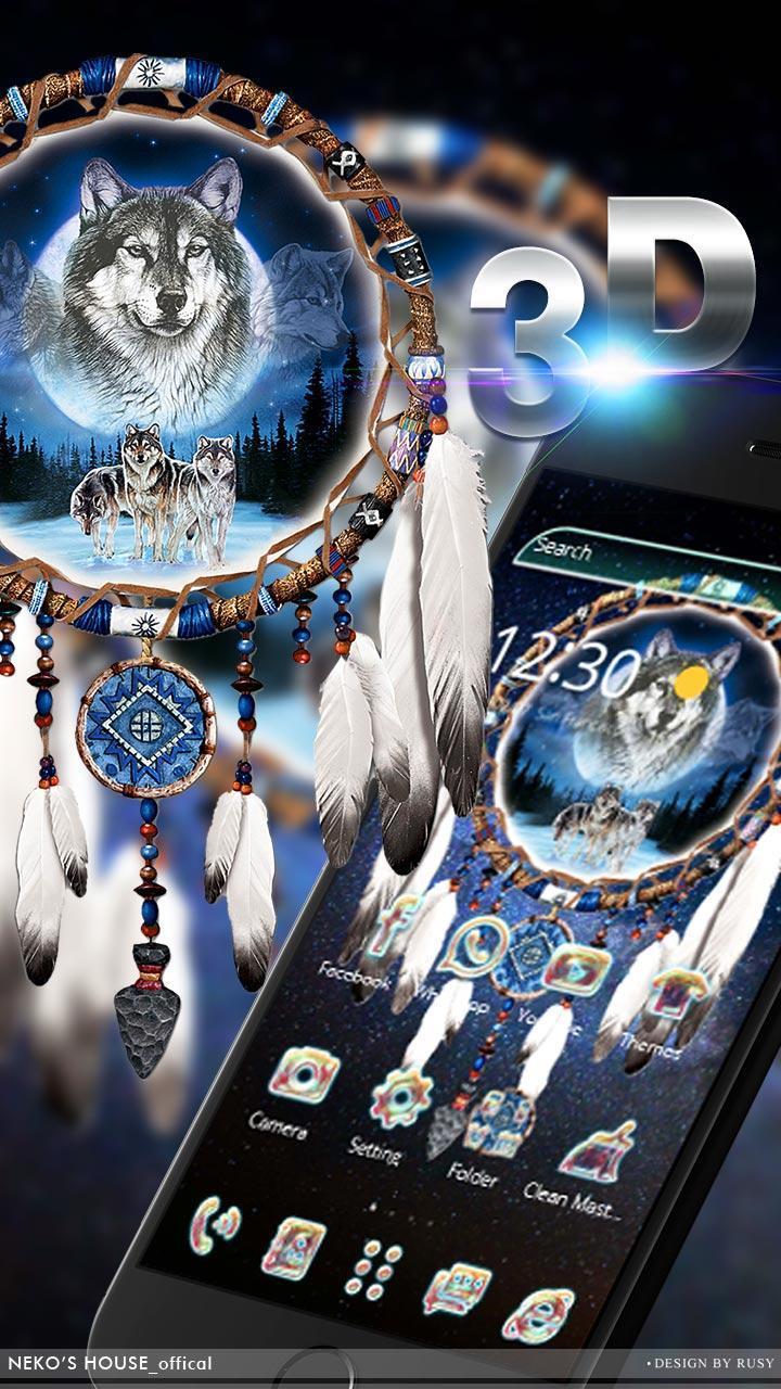 720x1280 3D Dream Catcher Star Wolf Live Wallpaper Theme for Android