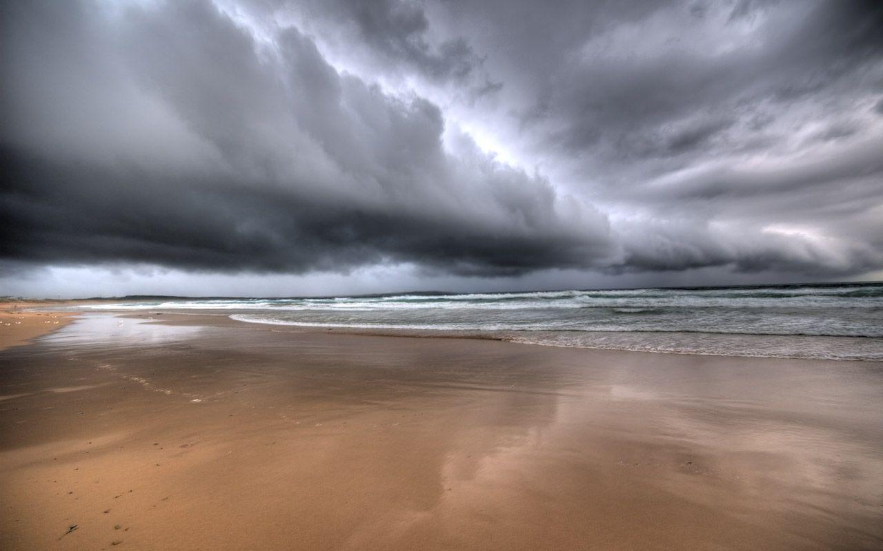 1280x800 Stormy Beach Beach Background HD Wallpaper & Background Download