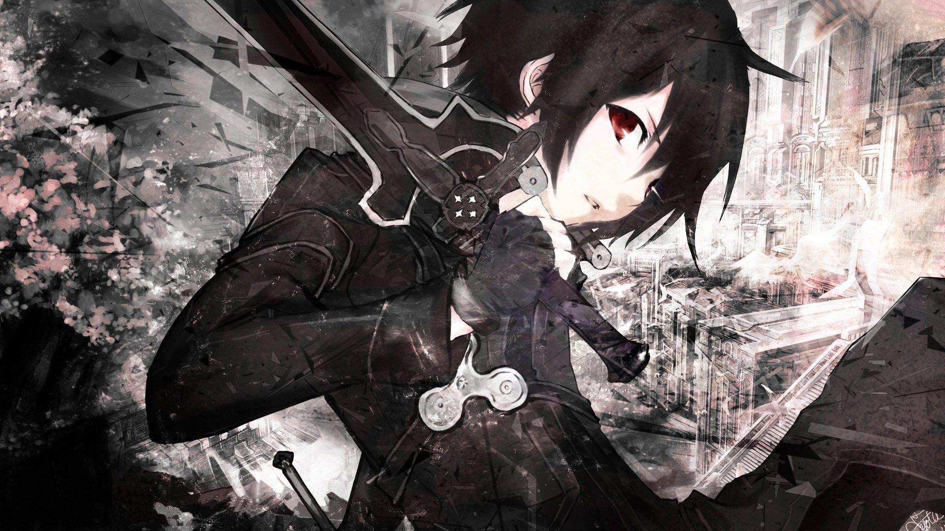 1920x1080 Anime Sao Kirito Dark Wallpaper