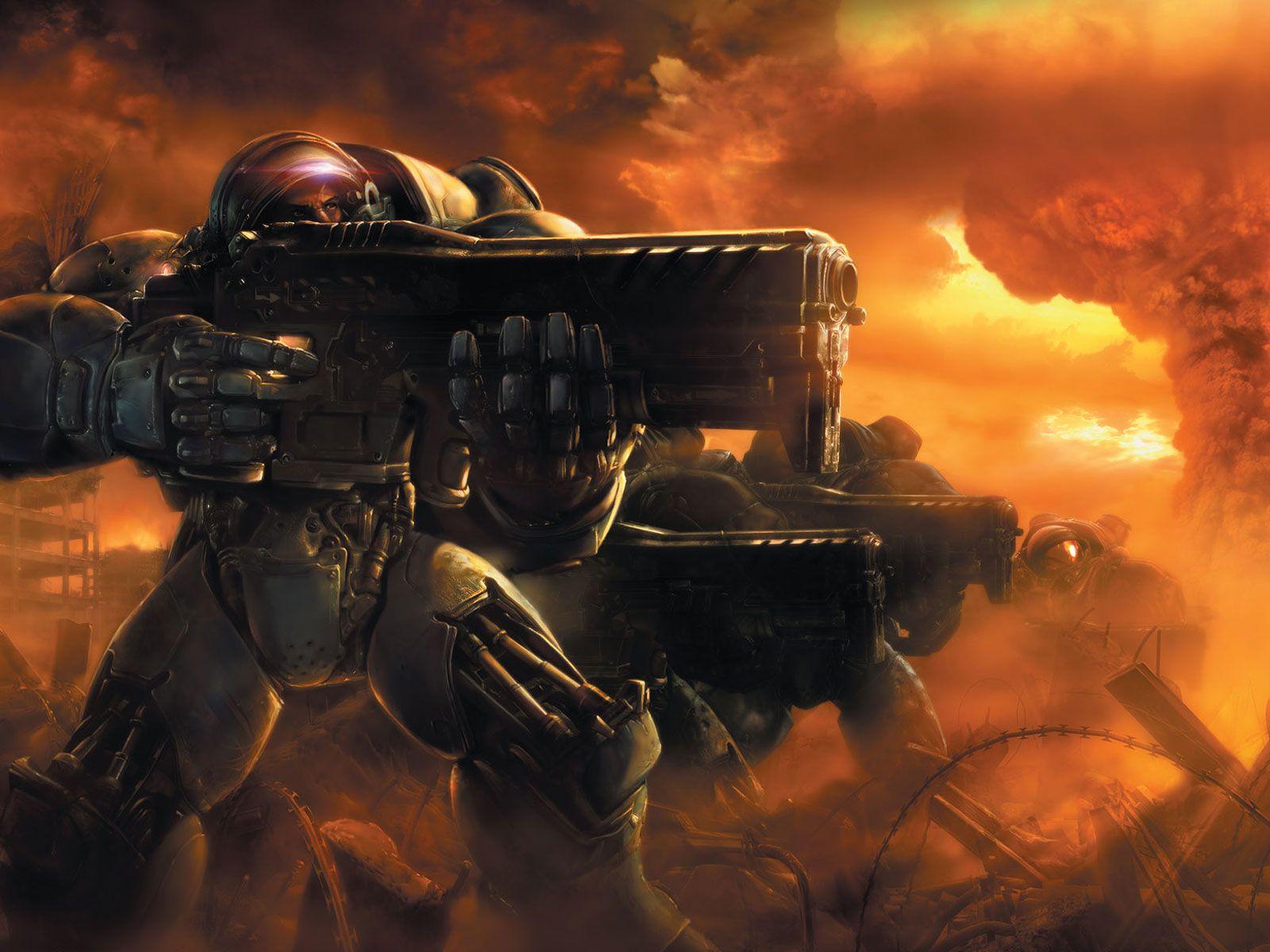 1600x1200 Starcraft 2 Terran Wallpaper Marine Starcraft 2 HD Wallpaper