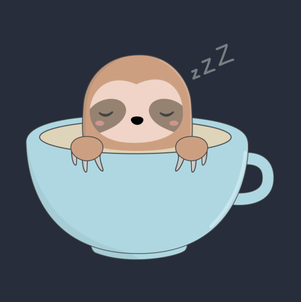 1006x1010 Kawaii Cute Sloth Coffee T Shirt For Sloth Lovers. Sloth Art, Sloth Cartoon, Cute Sloth Picture