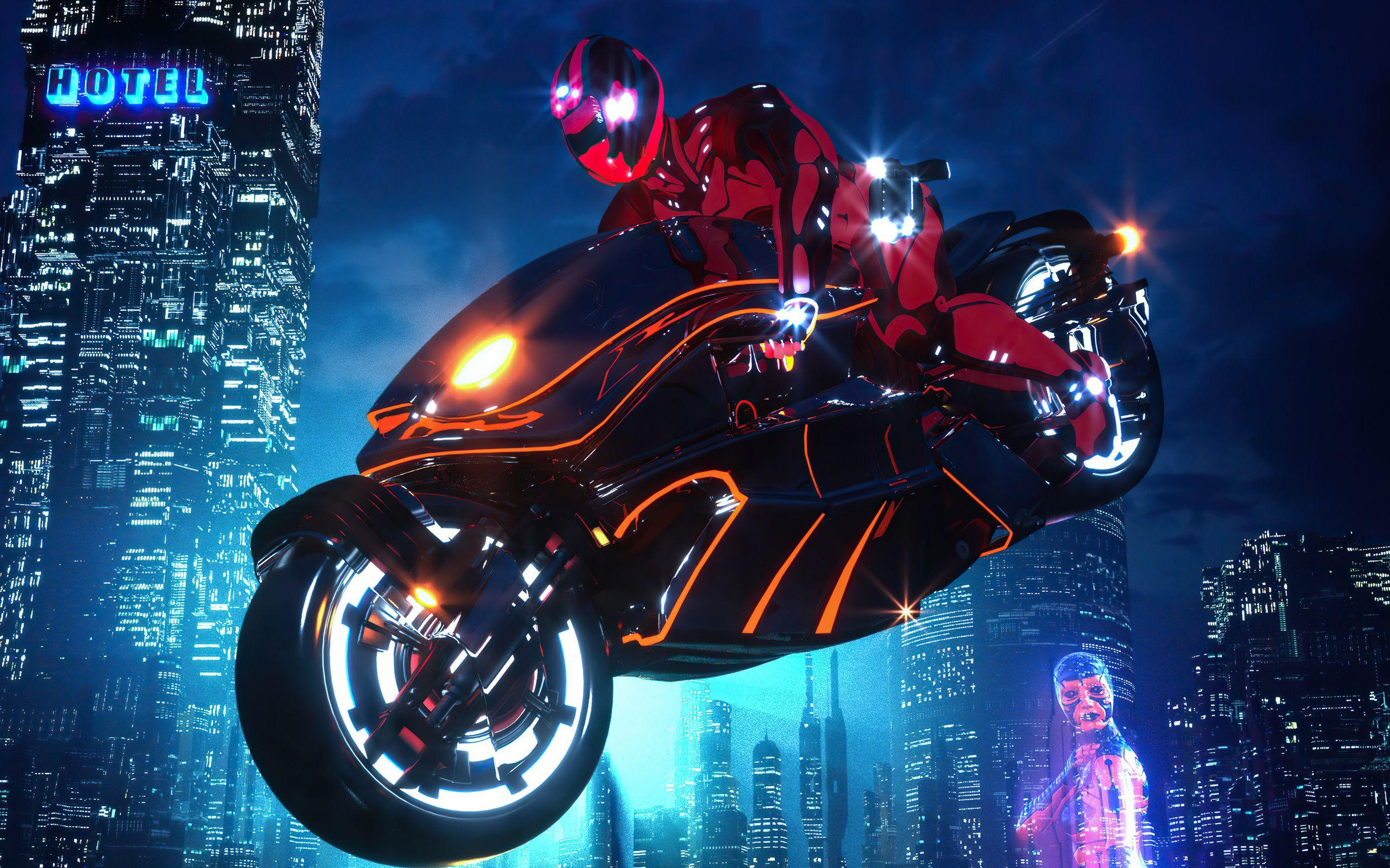 2560x1600 Scifi Cyberpunk Bike 4k 2560x1600 Resolution HD 4k Wallpaper, Image, Background, Photo and Picture
