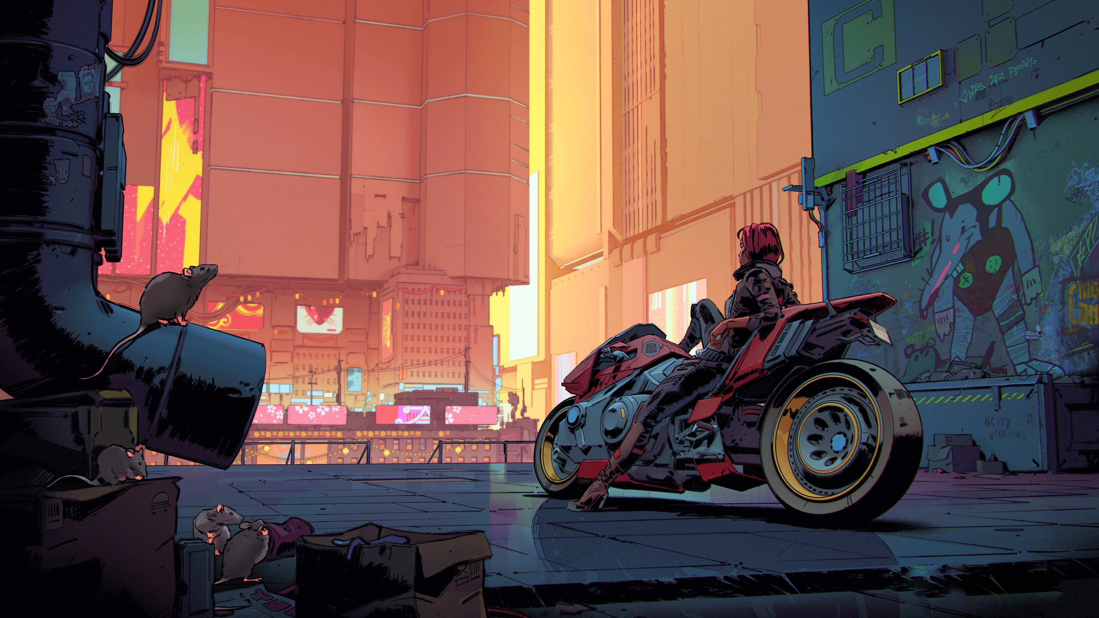 3840x2160 Yaiba Kusanagi Motorbike in Cyberpunk 2077 [4K]
