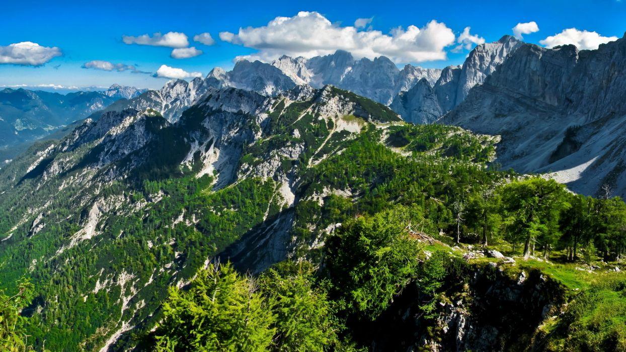 1244x700 Summer mountains snow rocks sky slope hdr wallpaperx1080