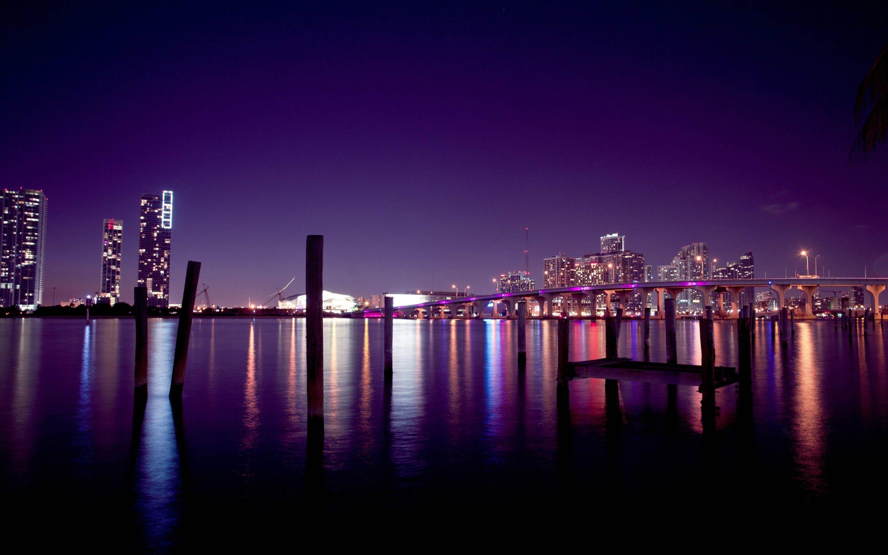 2880x1800 Miami Houses Usa City Night Sky Wallpaper