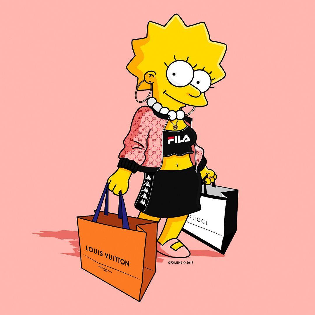 1080x1080 Louis Vuitton Simpsons Wallpaper