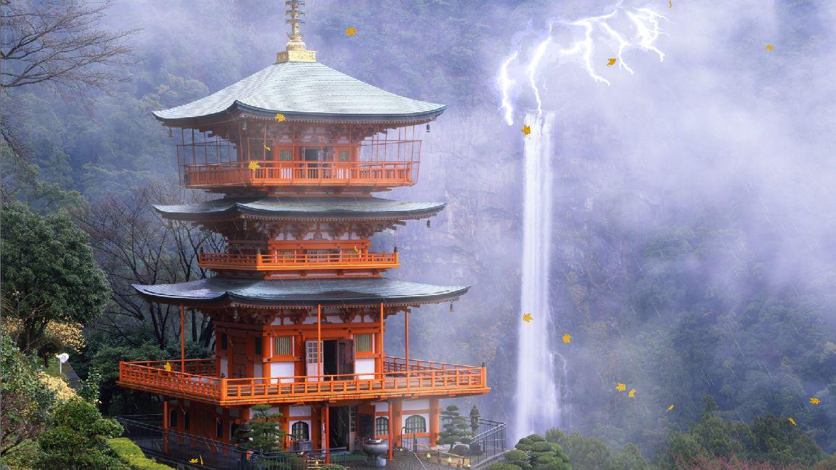1214x682 Traditional Japan Animated Wallpaper