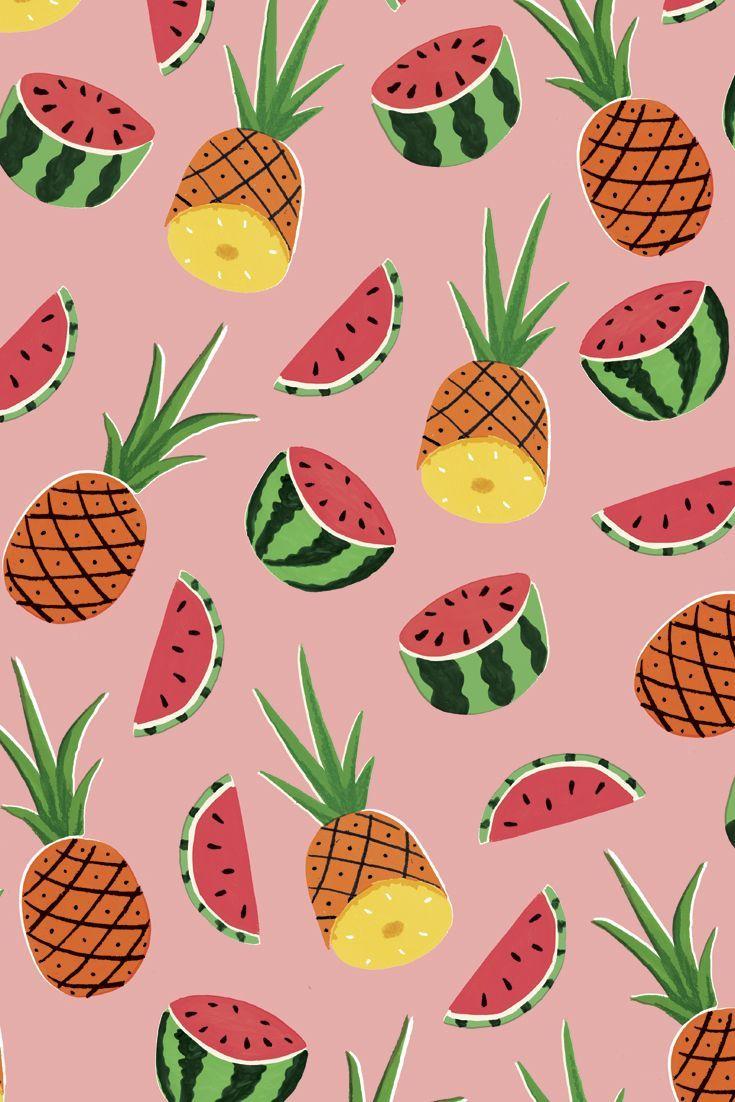 735x1102 Watermelon And Pineapple iPhone HD Wallpaper