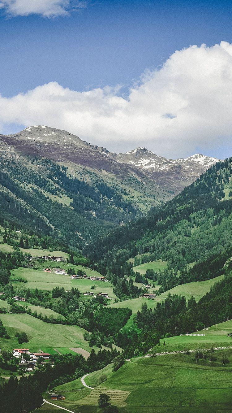 750x1334 iPhone 8 wallpaper. summer mountain town
