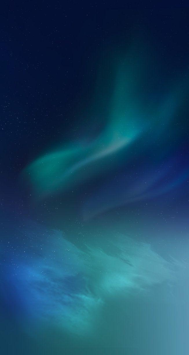 653x1222 Blue Northern Lights 5 wallpaper