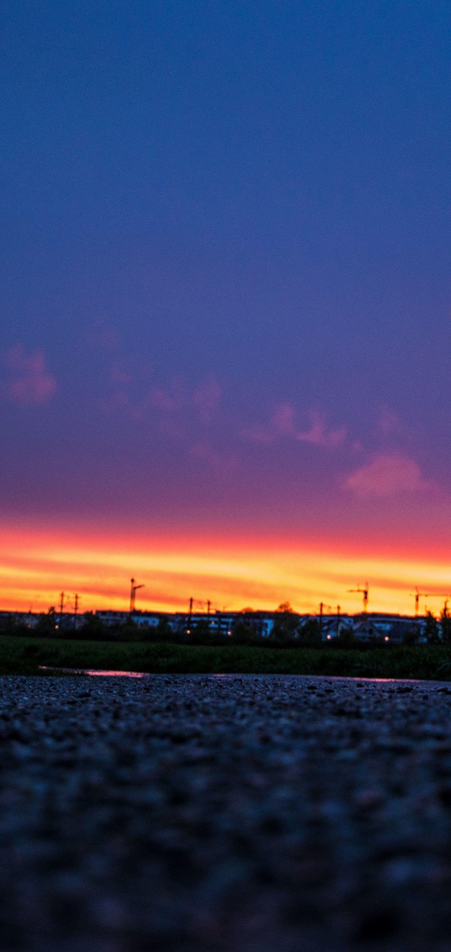 1440x3040 Night Sky Sunset Road Wallpaper - [1440x3040]