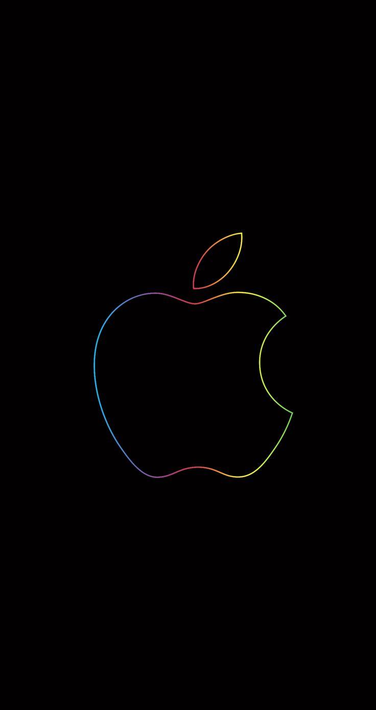 736x1387 iPhone Black Apple Wallpaper