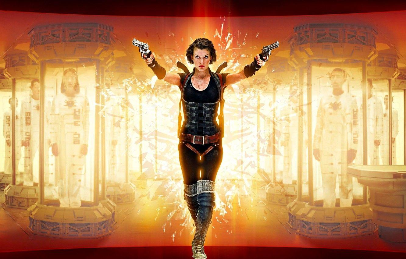 1332x850 Wallpaper cinema, gun, weapon, woman, Resident Evil, Milla Jovovich, Alice, film, revolver, Biohazard, Smith &amp; Wesson, S&amp;W, Resident Evil powerful, sugoi, Resident Evil Afterlife image for desktop, section фильмы
