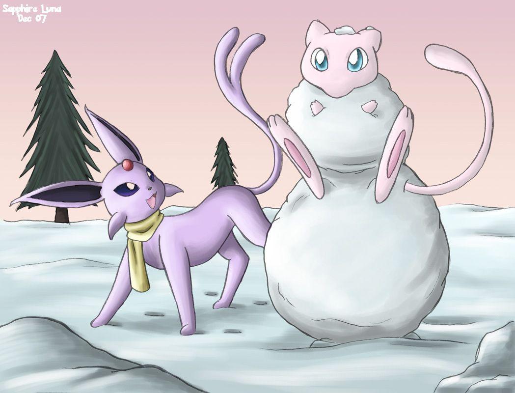 1049x800 Espeon image Winter fun! HD wallpaper and background photo