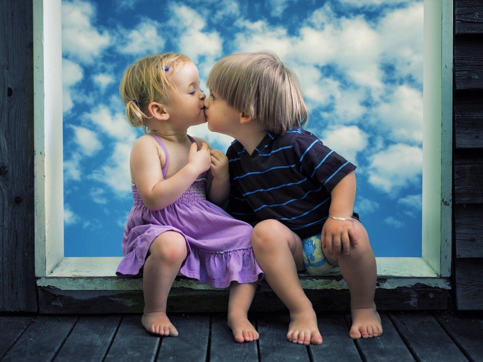 1600x1200 Little Boy Little Girl Cute Kiss 1600x1200 Resolution HD 4k Wallpaper, Image, Background, Photo and Picture