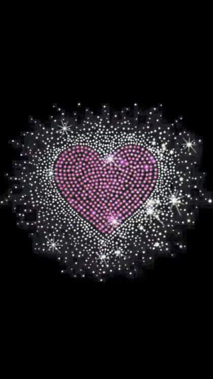 736x1309 Black, Pink & Silver Sparkly Wallpaper. By Artist Unknown. Pin. iPhone wallpaper, Heart wallpaper, Android wallpaper HD nature