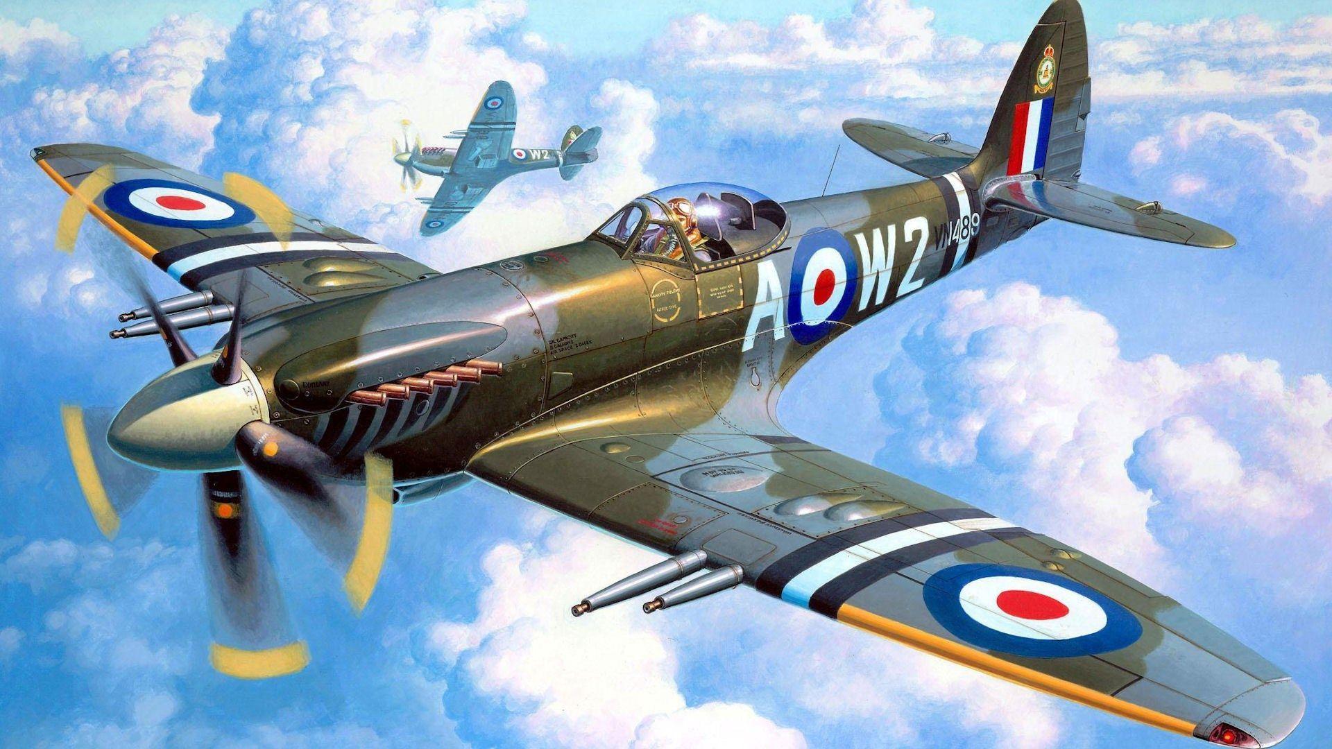 1920x1080 Supermarine Spitfire Picture Free HD Widescreen By Beatrice Black (2017 03 08). Airplane Art, Aircraft Art, Aviation Art